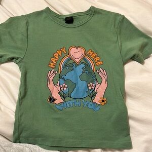 Green Kids Shirt with Earth Design